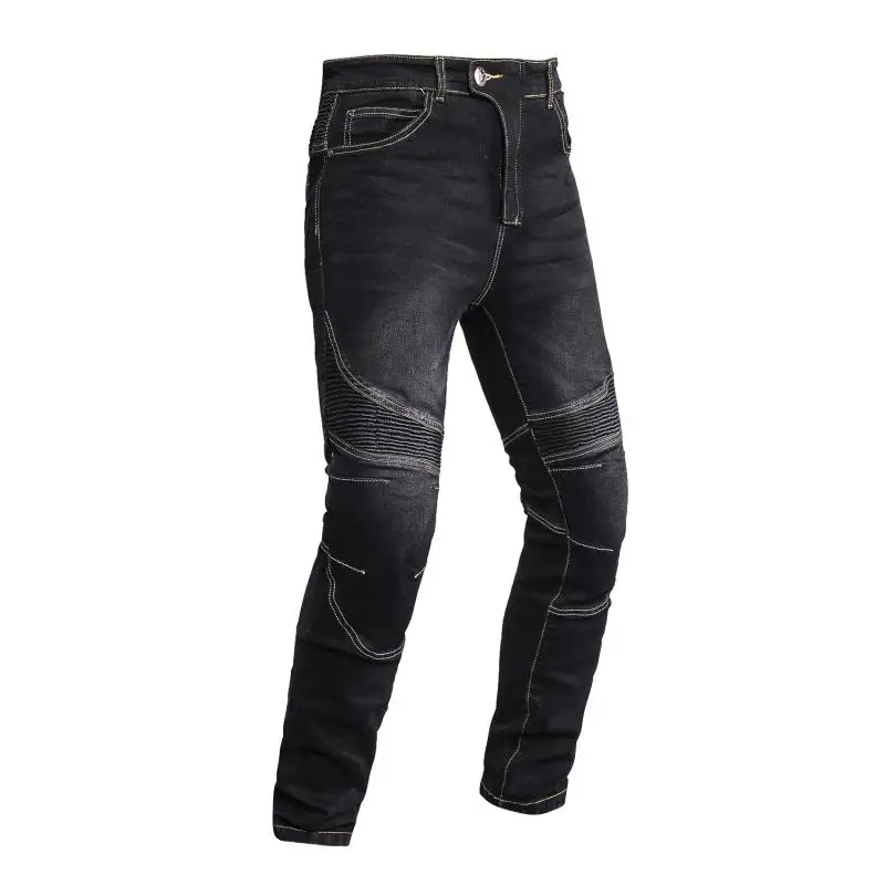 

Motocentric Motorcycle Mens Jeans Off-road Windproof Trousers Motorbike Outdoor Men Jeans Racing Knee protect pads pants Black