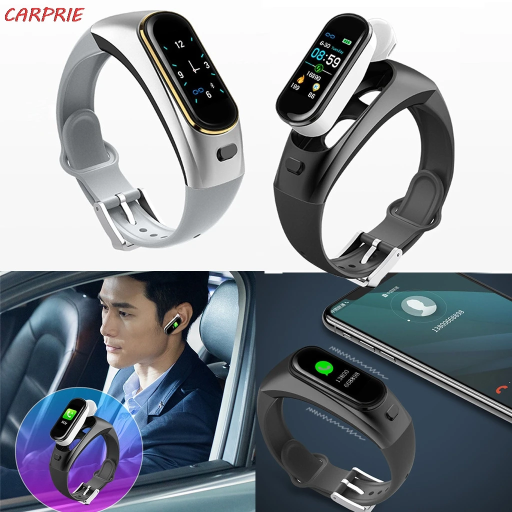 

CARPRIE H109 Smart Watch Bluetooth Wireless Earphone Blood Pressure Heart Rate Monitor Smart Bracelet for Apple Android Z30418