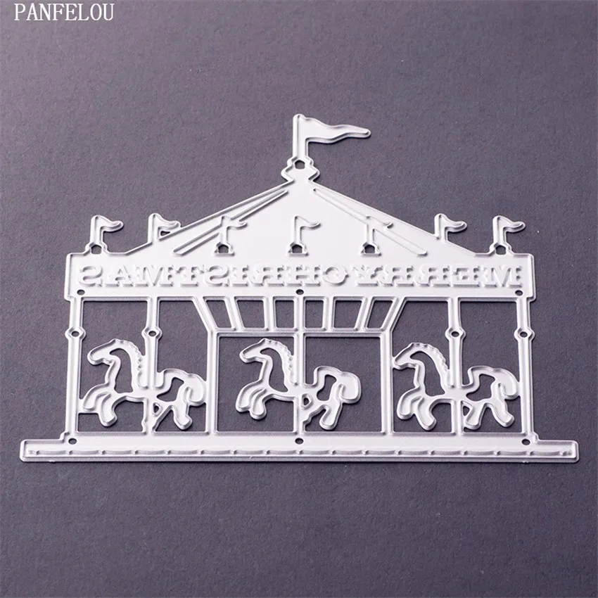 

PANFELOU Christmas A carousel shape Scrapbooking card album paper die metal craft stencils punch cuts dies cutting