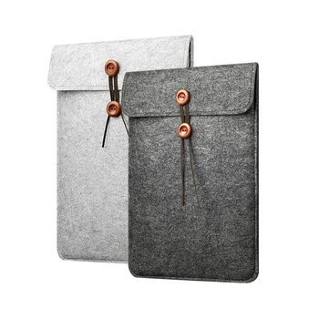 

High Quality Wool Felt Soft Envelope Pouch Bag Laptop Sleeve Cover For Macbook 11/13/15 Inch Black/Gray C26