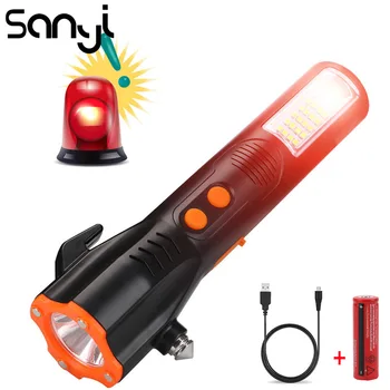 SANYI Multi Functional Car Safety Emergency Escape Hammer with LED Flashlight Light Window Breaker USB Warning Torch Light
SANYI Multi Functional Car Safety Emergency Escape Hammer with LED Flashlight Light Window Breaker USB Warning Torch Light