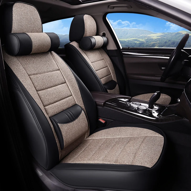 

High-quality Flax Car Seat Covers for Lifan X60 X50 320 330 520 620 630 720 luxury full surrounded seat car accessories cushion