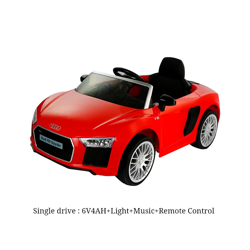 Детский четырехколесный двухприводный электромобиль с дистанционным управлением, перезаряжаемая детская коляска в виде машины, Детская игрушечная машинка - Цвет: Single drive Red