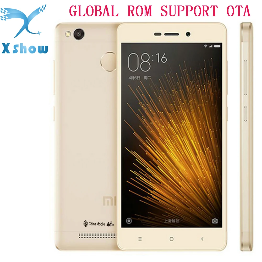  Original Xiaomi Redmi 3X 3 X 32GB ROM Mobile Phone Snapdragon 430 Octa Core 5.0" 1280x720 2GB RAM Fingerprint ID 4100mAh Battery 