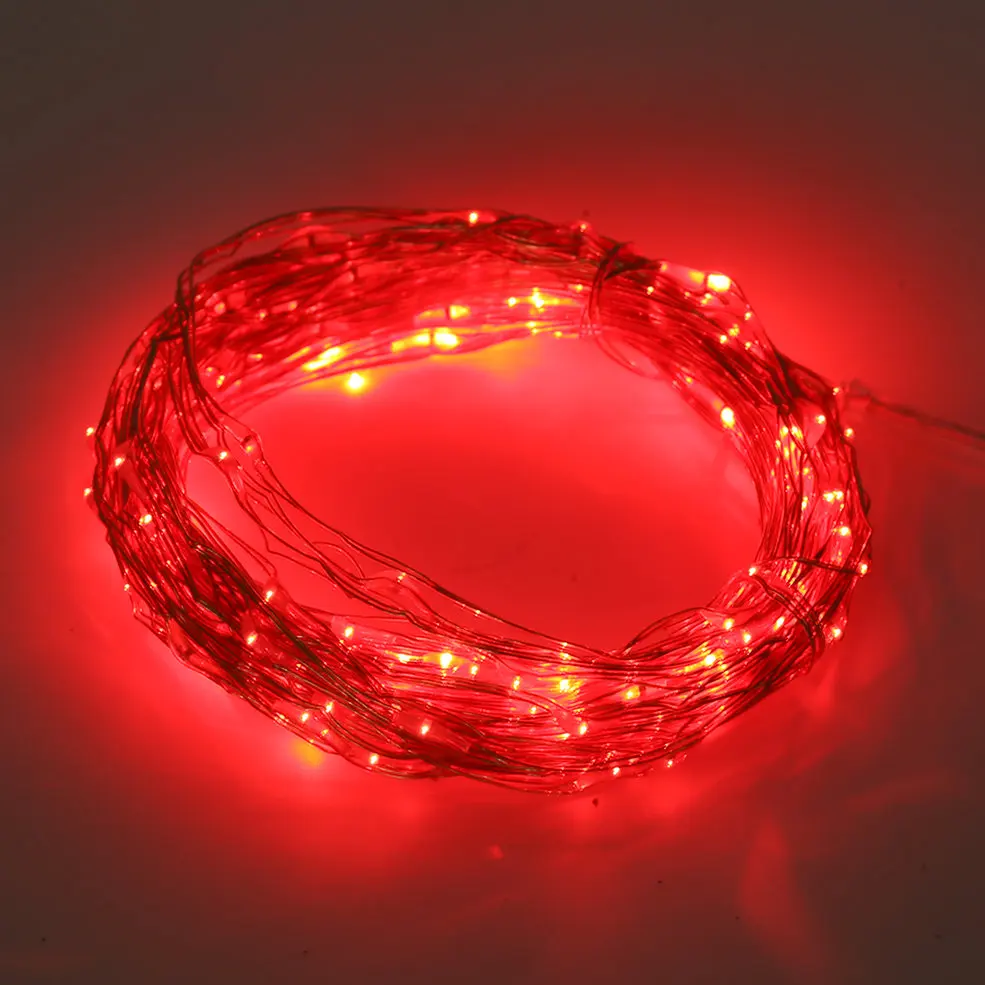 

5 PCS Solar Powered Red Light 15M 150LED Copper Wire Outdoor String Fairy Light