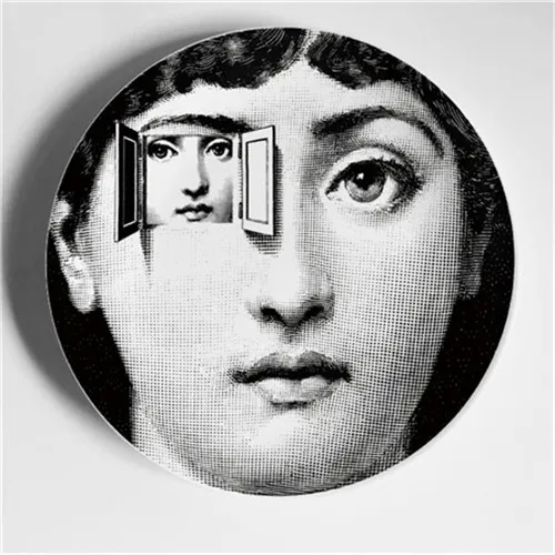 Изысканная тарелка Fornasetti, украшение из фарфора, декоративные тарелки для бара, офиса, кофейни, декоративные тарелки в стиле ретро - Цвет: 30