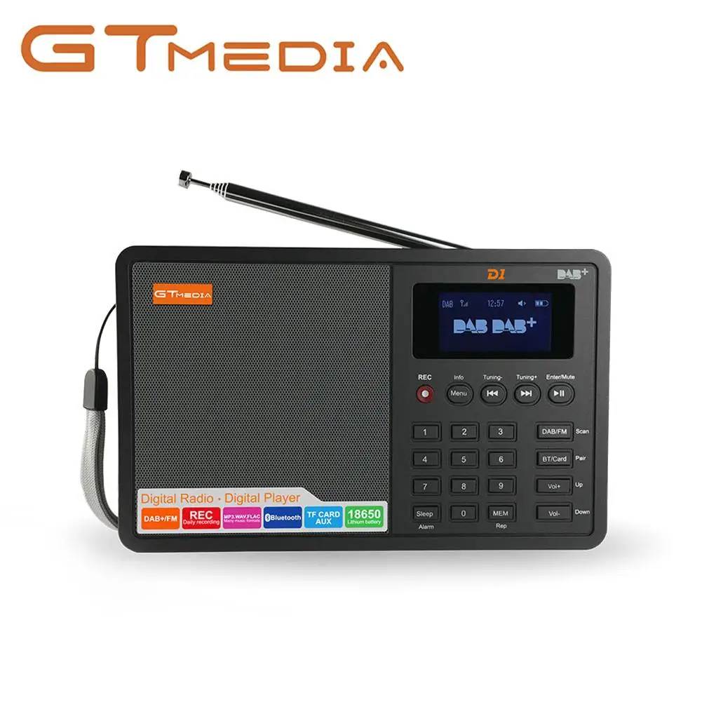 

GTMedia Portable D1 DAB+ Radio FM Stero Receiver For UK EU Built-in Bluetooth Loudspeaker Digital Tecsun Radios Portatil Am Fm