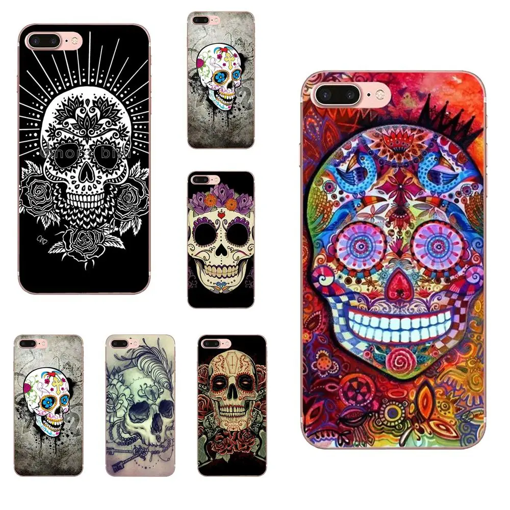 

Mexican Sugar Skull TPU Protective Cover Case For Samsung Galaxy Note 5 8 9 S3 S4 S5 S6 S7 S8 S9 S10 mini Edge Plus Lite