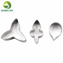 3 шт., цветочное печенье с мастикой из нержавеющей стали, формочка фаленопсис, Орхидея, лепесток, резак для печенья, инструмент для украшения торта, форма для пасты