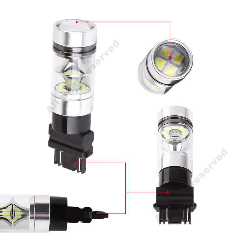 Светодиодные лампы T25 3157 3156 высокой мощности 3030 20 SMD P27W автомобильные фары для