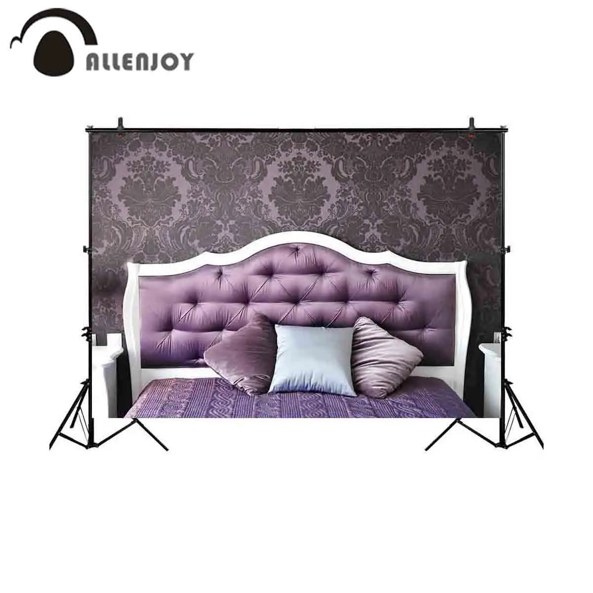 Allenjoy фото задний фон фиолетовый изголовье tufted роскошный для фотосессии Дамаск
