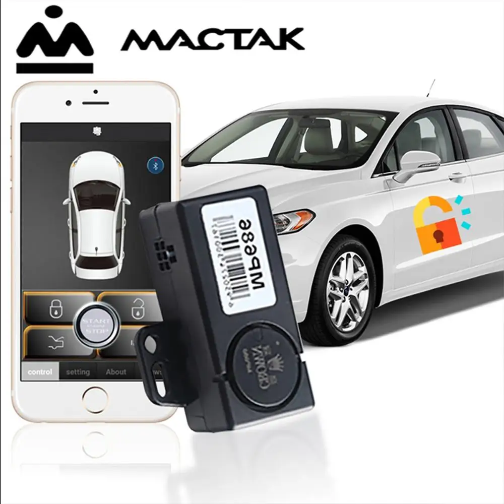 MACTAK PKE Smart Key Автомобильная сигнализация с дистанционным двигателем Автоматическая блокировка после ухода смартфон Дистанционный Запуск Стоп