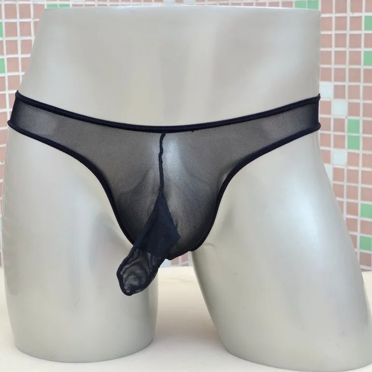 

Sexy Mens Mesh Sheer G-string Briefs Thong with Cock Sheath T-Back Underwear Clubwear Erotic Fetish Lingerie Outfit
