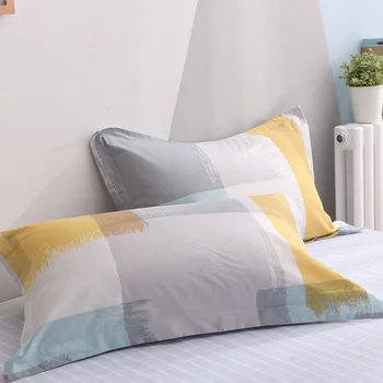 

Yellow Geometry Print 100% Cotton Pillow Case Bed Linings 48cm*74cm Adults Pillowcase Bedroom Use Four Seasons Universal 1Piece