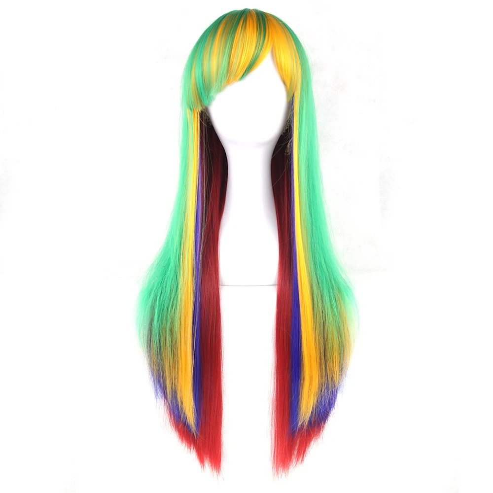 Soowee 13 Цветов прямые Для женщин высокое Температура fibric синтетические парики цвет желтый, синий; размеры 34–43 красные волосы ombre Косплэй