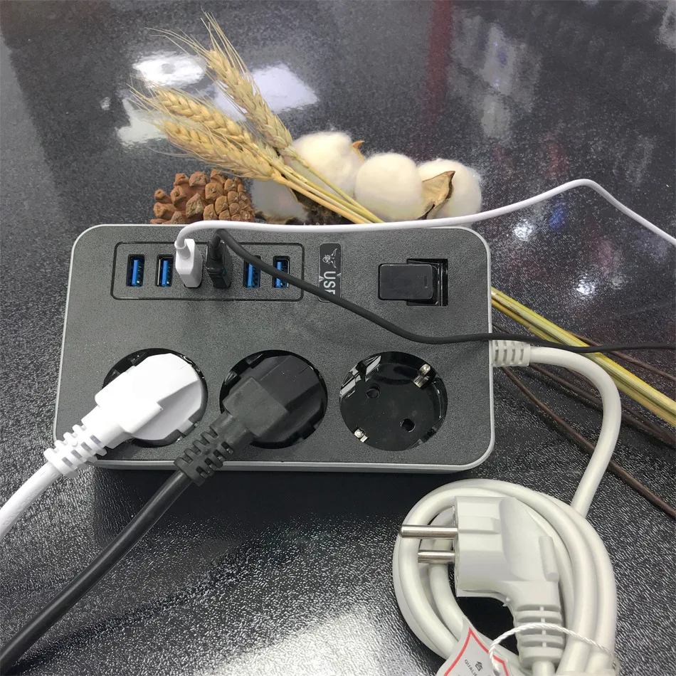 USB Мощность удлинитель защита розетки от скачков напряжения 1 8 M шнур штепсельная