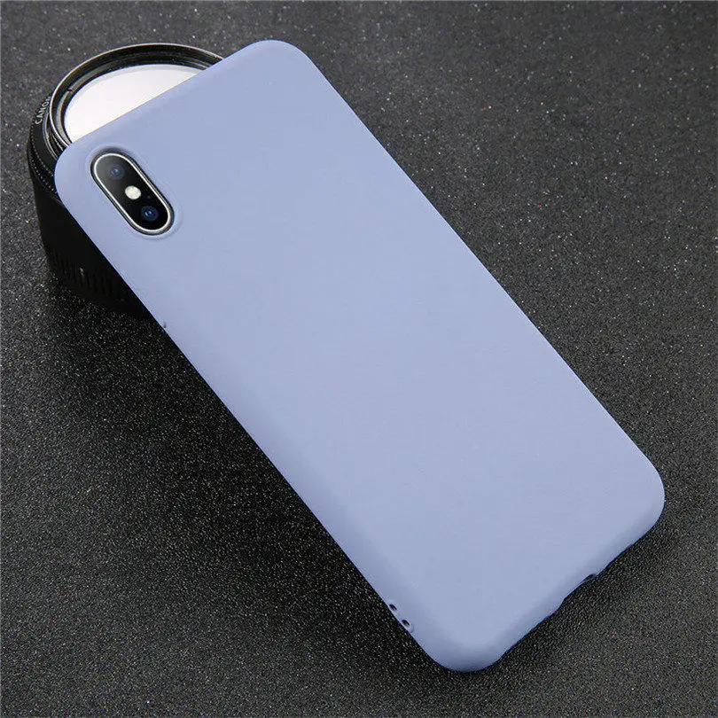USLION для iPhone 11 Pro Max 6s 7 8 Plus чехол карамельный сплошной цвет силиконовый чехол для телефона s для iPhone X XR XS Nax мягкая задняя крышка из ТПУ - Цвет: Deep Purple