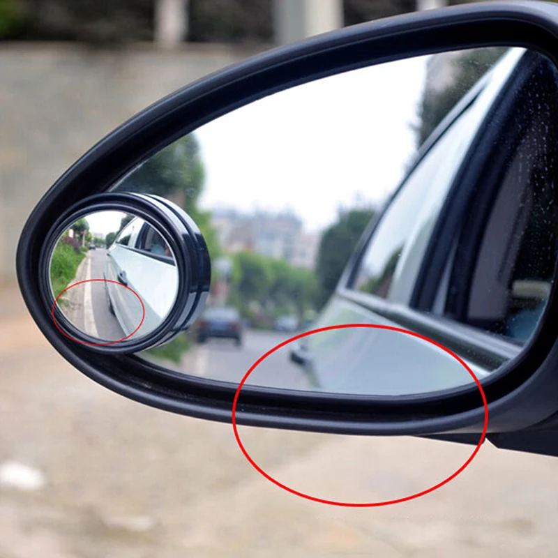 1Pc Black Small Round Mirror Auto Side 360 Wide Angle Round Mirror Car Vehicle Blind Spot Dead Zone Mirror Rear View Mirror