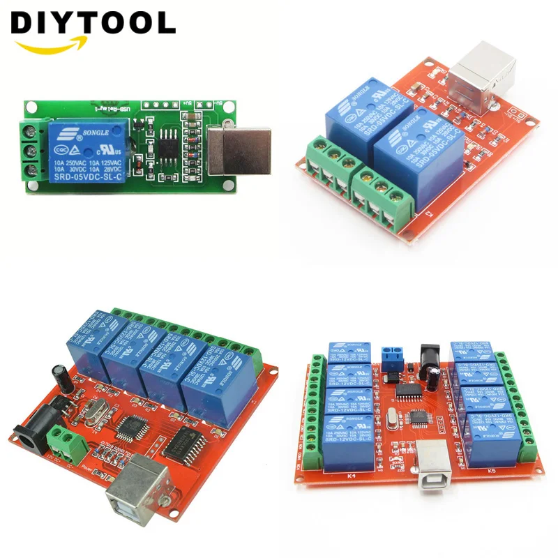 Smart Home 5V USB Relay 4 Channel Programmable Computer Control Board v2