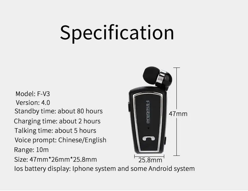 FineBlue F-V3 стерео наушники Bluetooth наушники телефон спортивная Гарнитура вкладыши беспроводной наушник для iPhone samsung