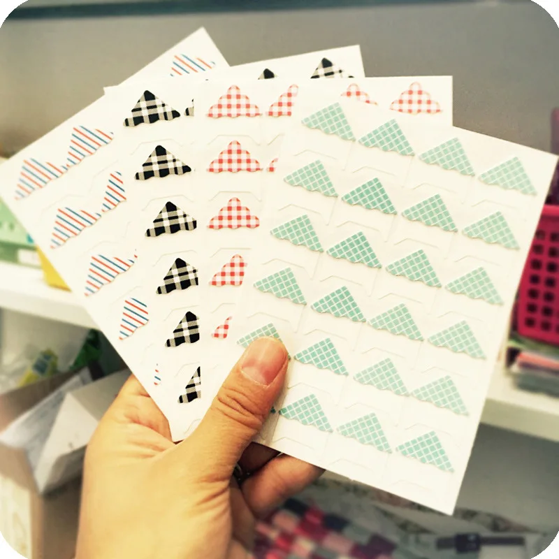 3 Pieces 72 Pcs Segmented Corner Stickers Colorful Cute DIY Photo Album Accessory Props Photos Decor | Дом и сад