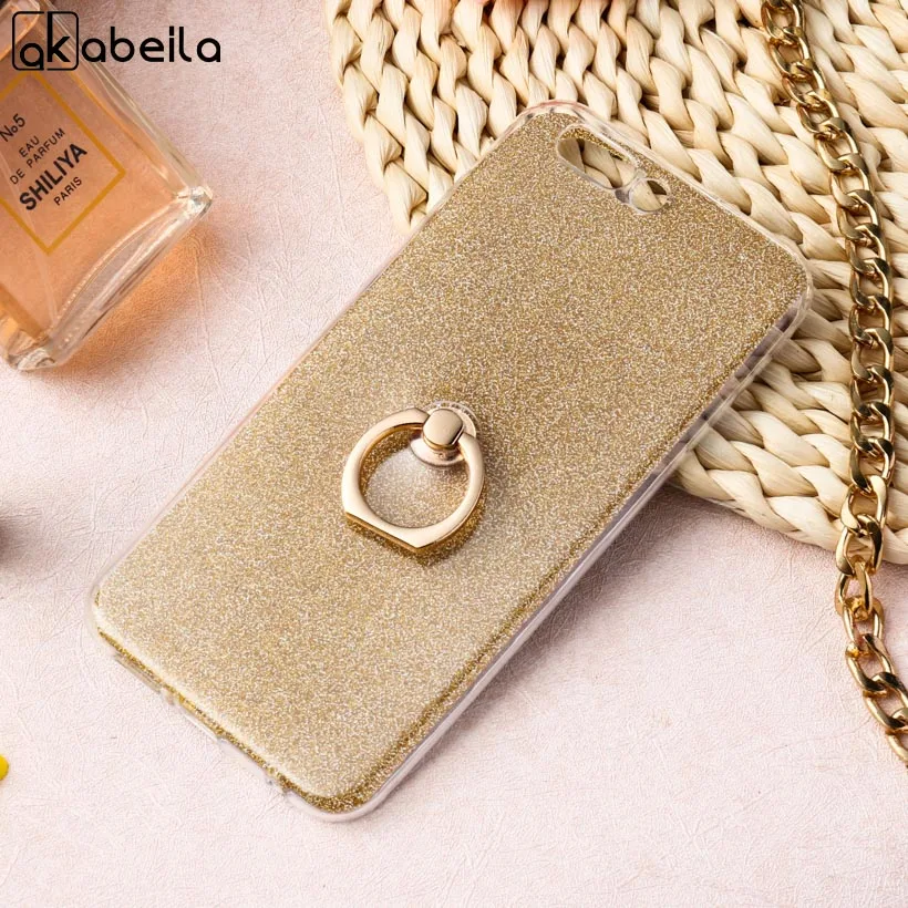 

AKABEILA Case For Asus Zenfone 4 ZE554KL Case Silicone For Asus Zenfone 4 ZE554KL Glitter Case Finger Ring Back Cover