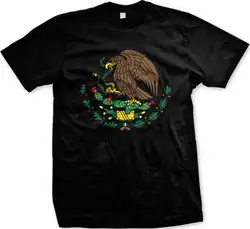 Мексика герб Орел Змея Печать мексиканский флаг страны гордость Для мужчин футболка
