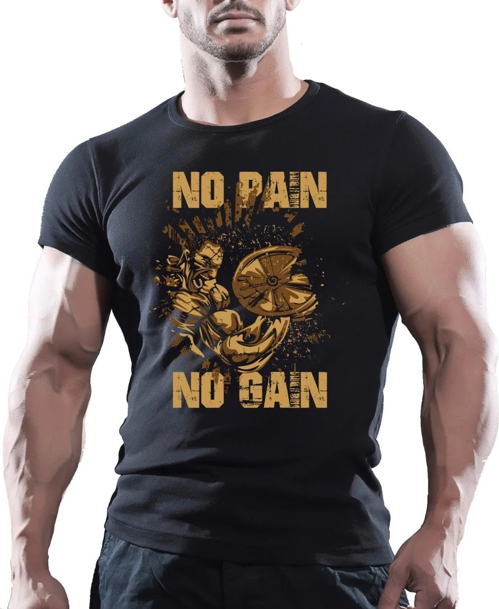 Superman Animal T Shirt Gym Motivation Bodybuilding Workout No Pain No Gain MMA 
