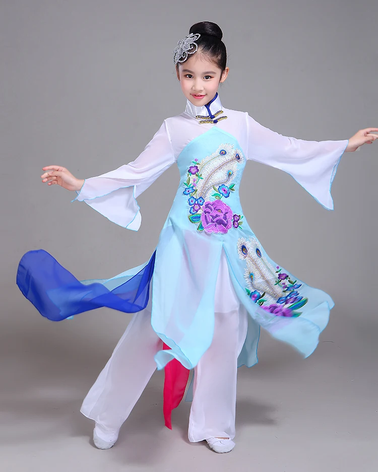Chinese Folk Dance Costume Yangko Dance Costume Fan Dance Umbrella Dance Performance Clothing Chinese Folk Dance Costume Yangko Dance Costume Fan Dance Umbrella Dance Performance Clothing