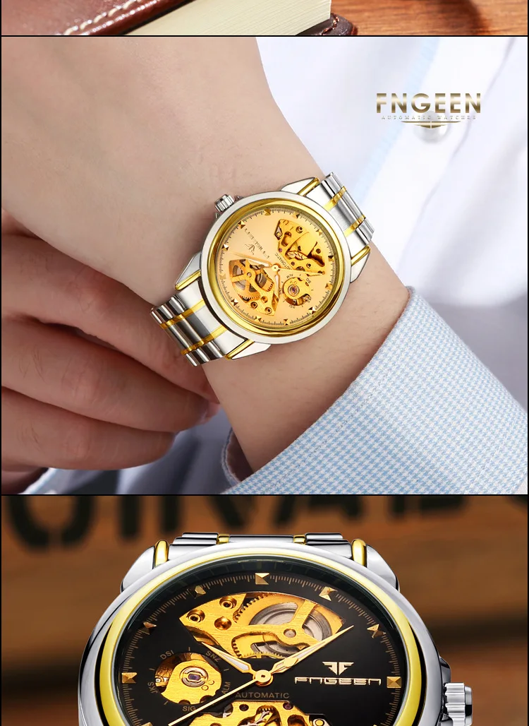 2019 мужские часы со скелетом Топ Бренд роскошные золотые часы автоматические механические наручные мужские часы водонепроницаемые Relogio