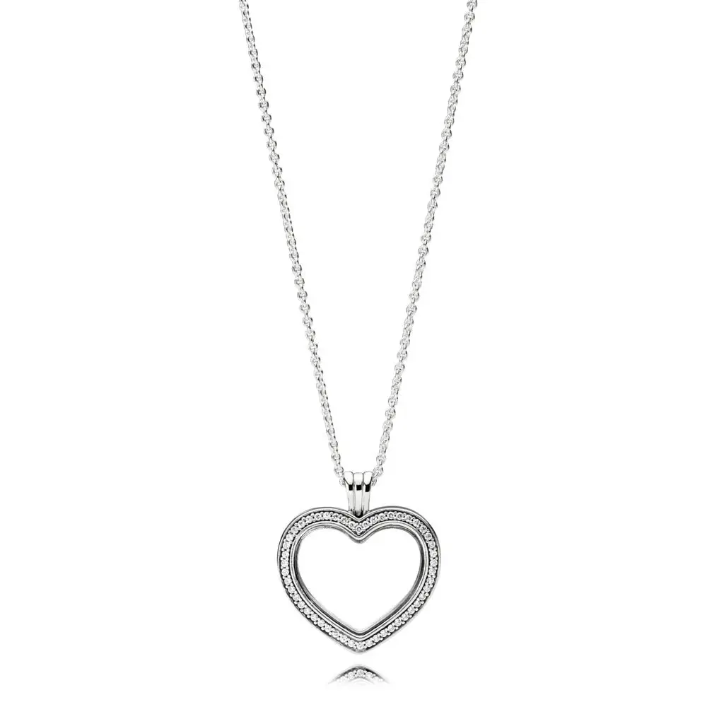 4 стиля Аутентичные 925 пробы серебряные ожерелья мышь сердце круг кулон ожерелье для женщин вечерние свадебные ювелирные изделия - Metal Color: LPN039