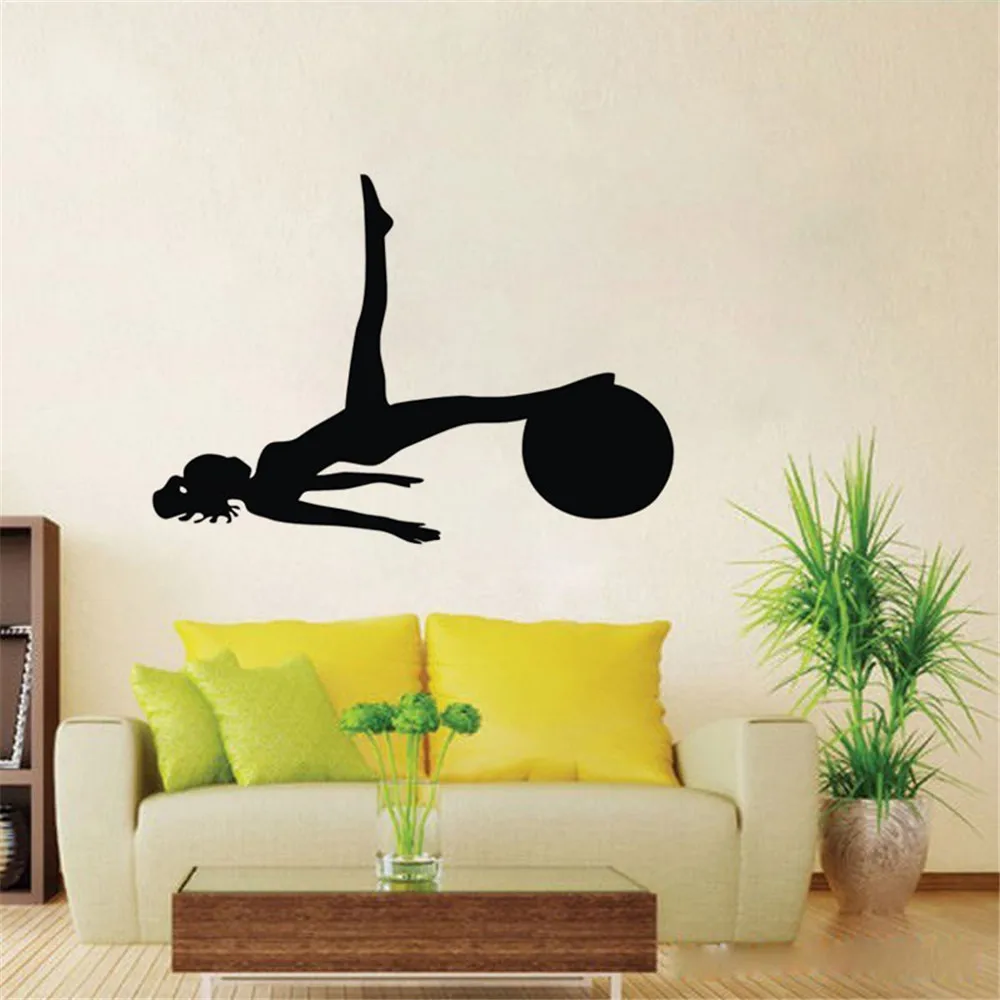Women With A Ball Pilates Wall Decals Vinyl Adhesive Wall Stickers Yoga Women With A Ball Pilates Wall Decals Vinyl Adhesive Wall Stickers Yoga