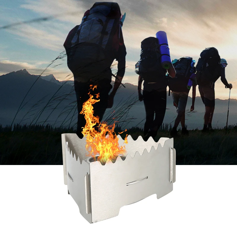 

Camping Alcohol Stove Portable Outdoor Folding Windshield Stainless Steel Stove Survival Cooking Picnic Hunting Cookware