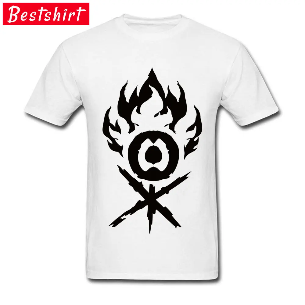 clans guild symbol T Shirt Prevailing O Neck Party Short Sleeve Pure Cotton Mens Top T-shirts Classic Tops T Shirt clans guild symbol  white