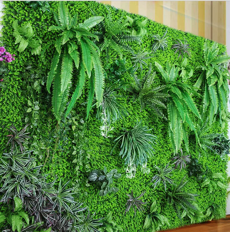 DIY искусственная пластмассовая трава листья цветы Флорес растения поддельные растения для домашнего магазина сада представить украшение стены