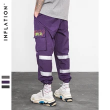 INFLATION Windbreaker Pants Night Sporting Fluorescent Loose Fit Trousers 2019 Streetwear Brand Clothes Street Sweatpants 8857W