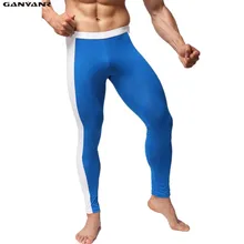Ganyanr брендовый мужской s компрессионные трико для бега брюки нейлон спандекс Спорт тренажерный зал Йога Спорт Фитнес Мужчины Пот спортивные зимние длинные