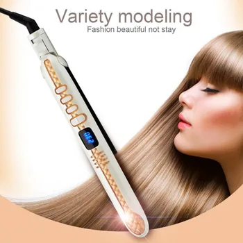 

Hair straightener Hair Styling iron wavy hair Styling curls crimps Digital Display Blue Screen Thermoregulation Negative Ion