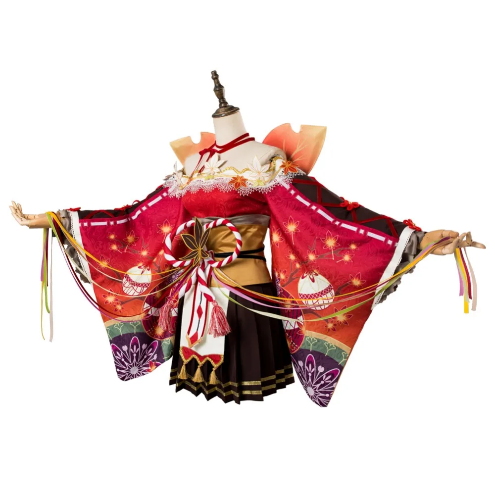 Love Live!Aqours Mari Ohara Autumn Viewing Ver.Cosplay Costume Kimono Dress Suit