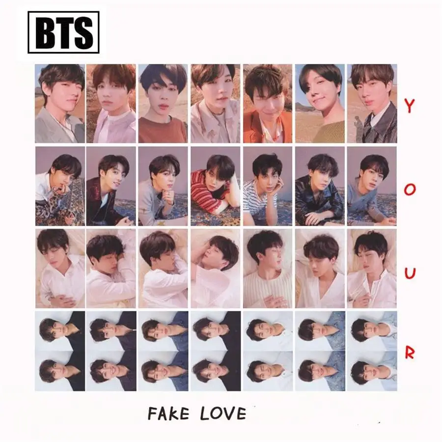 Kpop BTS FAKE LOVE YOURSELF Answer Paper Photo Cards New Album Rounded