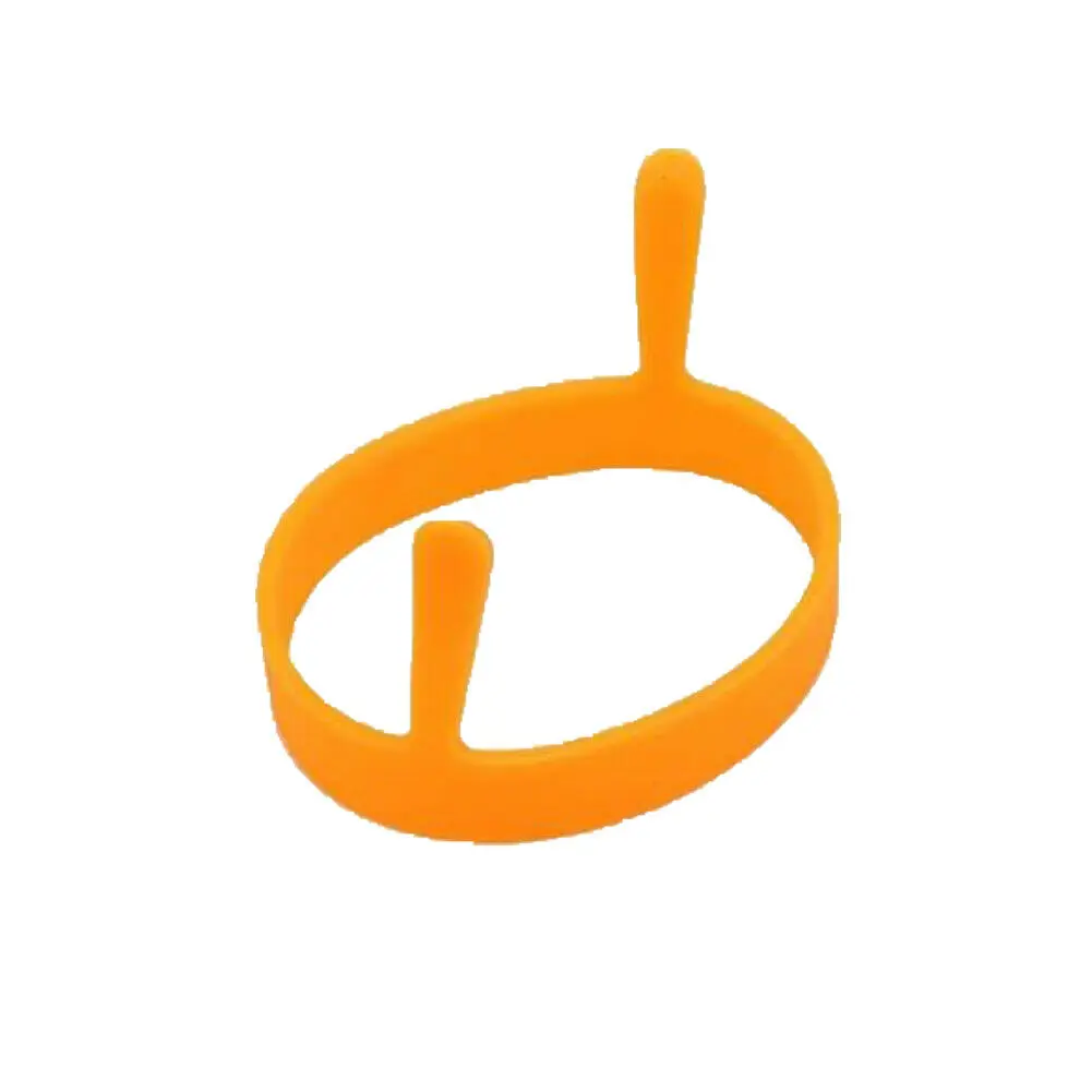 Силиконовая Круглая омлет жарить яйцо кольцо блинница Poach форма кухонный инструмент - Цвет: Оранжевый