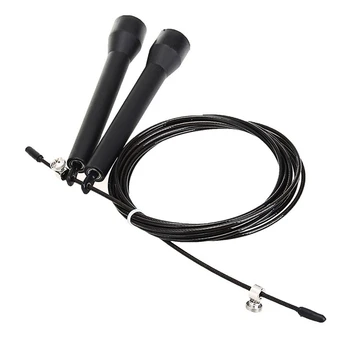 

3M Cable Jump Rope Ball Bearing Strength Fitness Sport Boxing BLACK