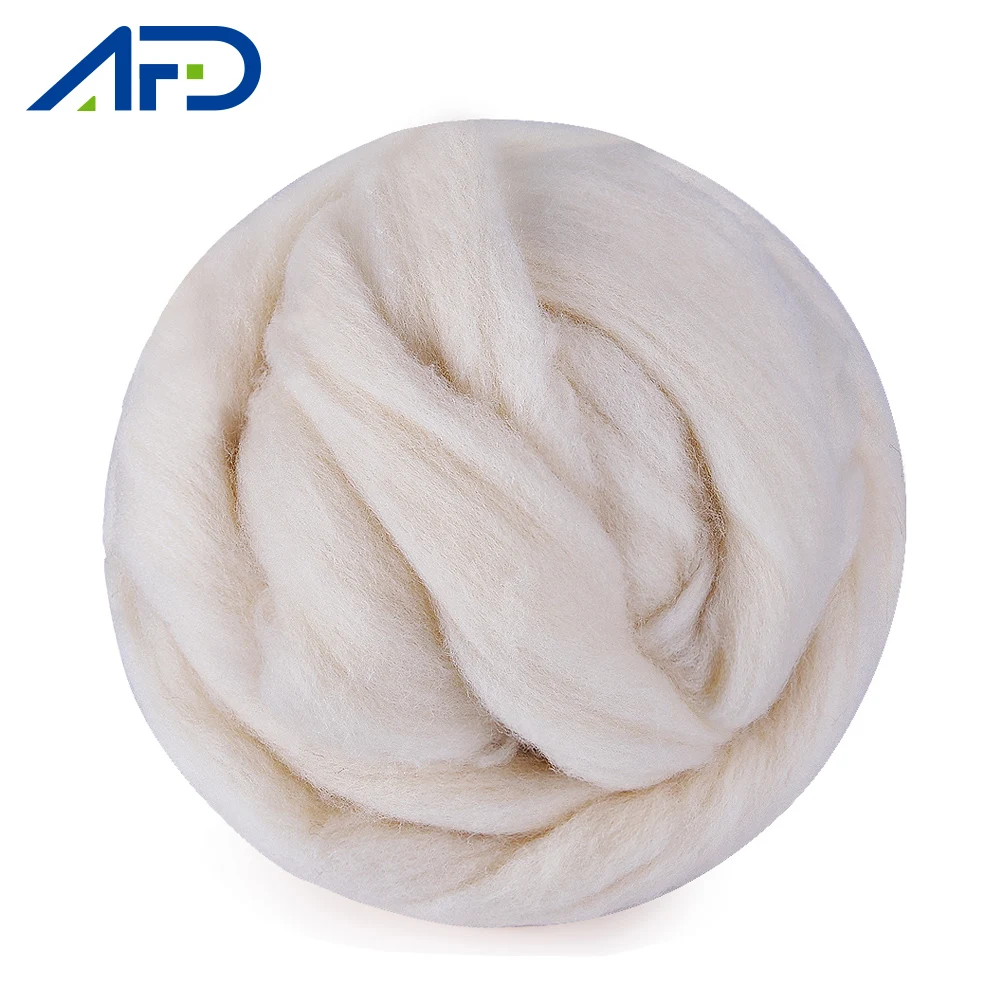 

100g White Needle Felting Wool Soft Felting Wool Roving Spinning Weaving Wool Fiber For DIY Crafts Needlework
