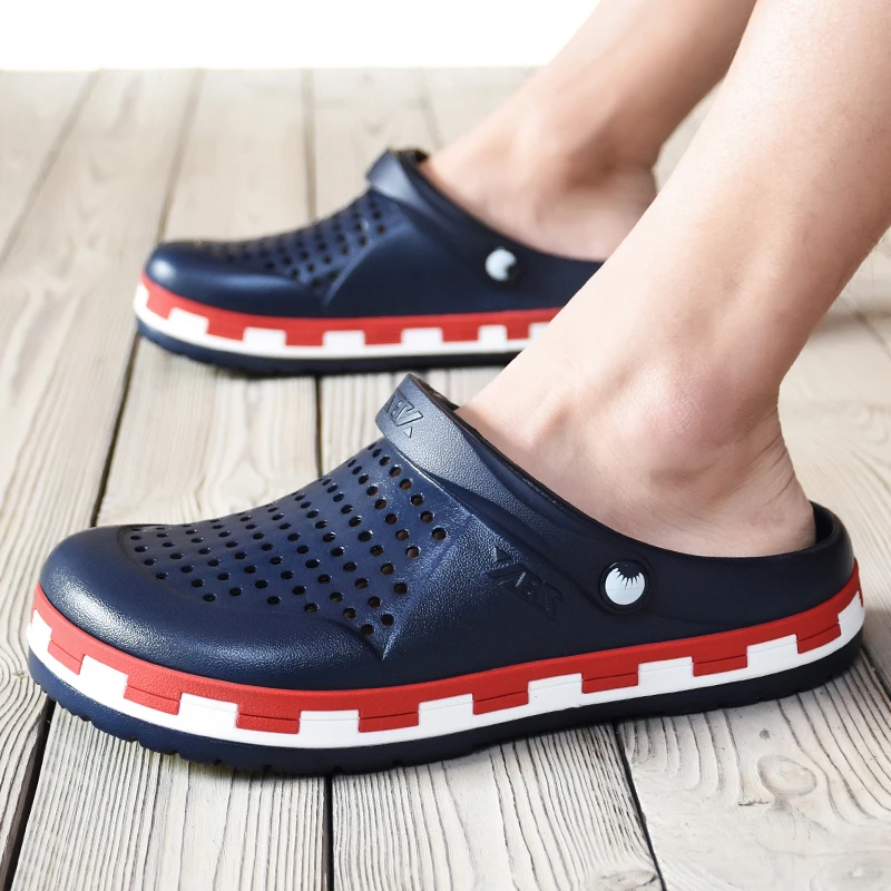 

2019 Clogs Mens Sandals Outdoor Summer Men Shoes High Quality Beach Sandals Mens Shoes Large Sizes 40-44