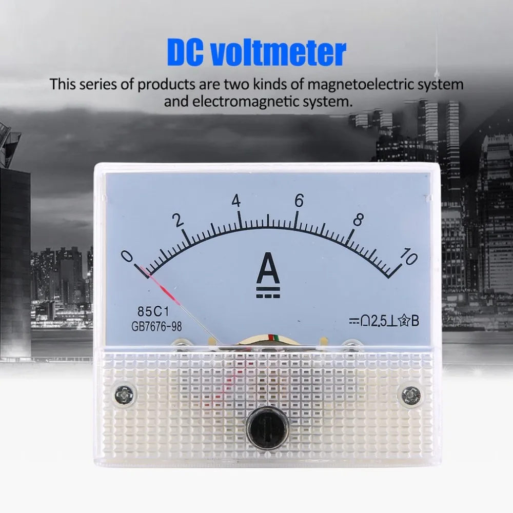 

DC Analog Current Meter Panel 10A AMP Gauge Current Mechanical Ammeters 85C1-DC10A
