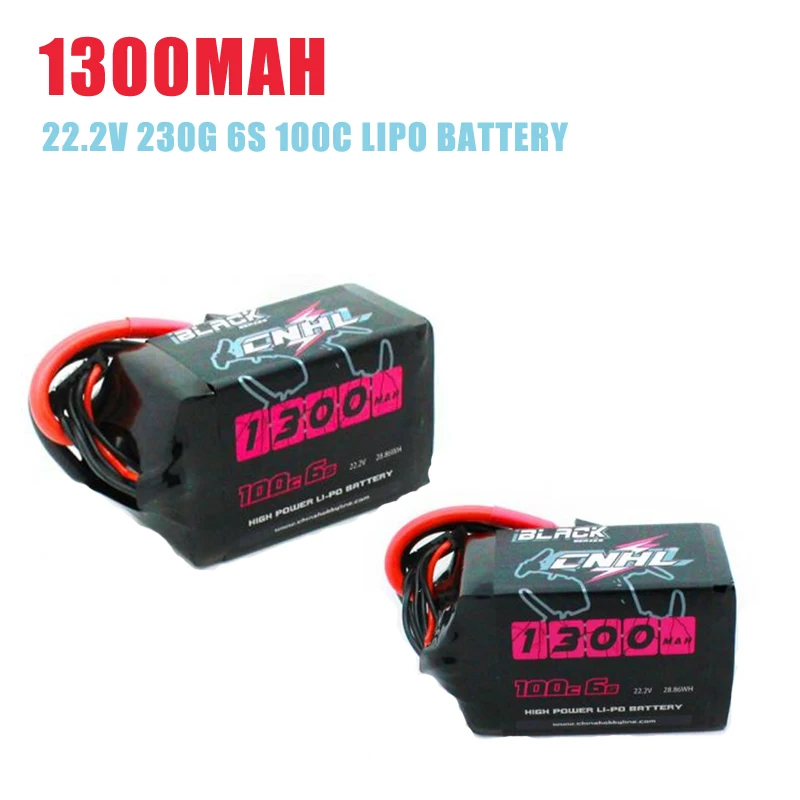 

1/4/8PCS CNHL Black Series 1300mah 22.2V 6S 100C Lipo Battery XT60 Plug for RC Drone FPV Racing DIY Accessories Replacement Part