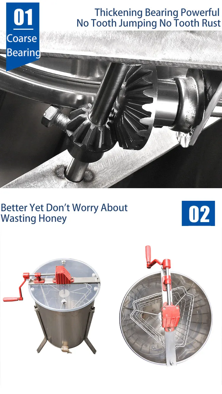 thicken Stainless Steel beekeeping equipment and tools high efficiency beekeeper extractor 3 Frame Manual Honey Extractor