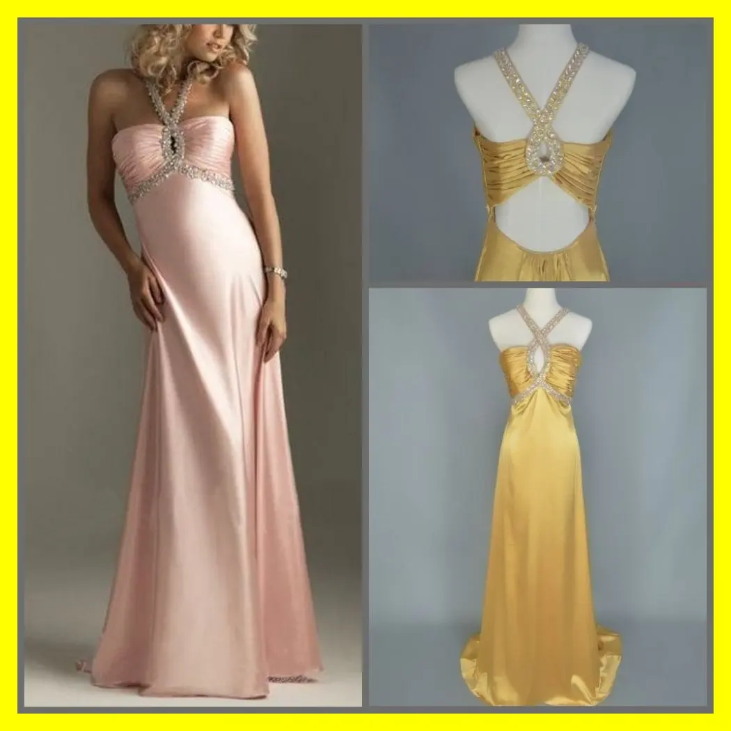 Classy Prom Dresses Monsoon Plus Size Cool Uk Sheath Floor-Length Court Train Built-In Bra Beading Halter Spaghet 2015 In Stock | Свадьбы и