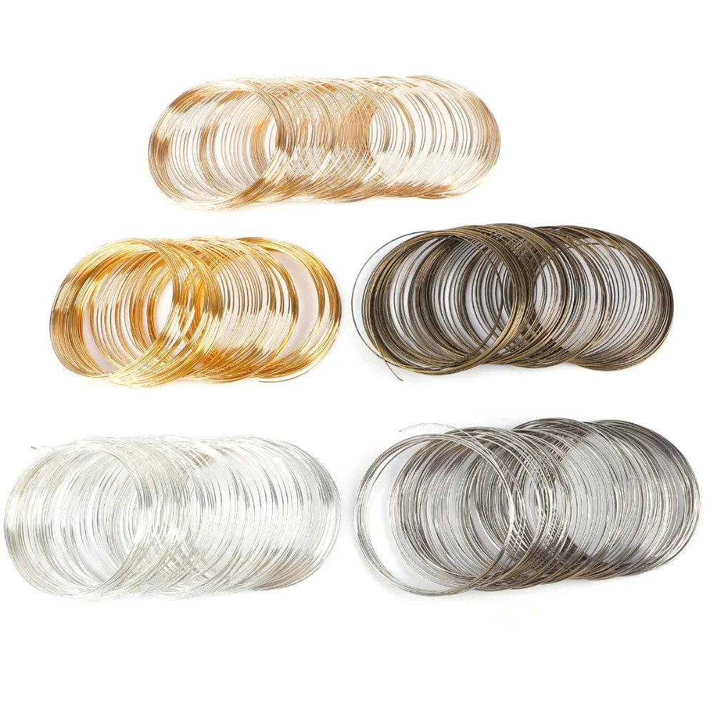

100Loops 60mm Dia Round Bangle Memory Steel Wire Beading Bracelet Components Findings Making Metal Jewelry New DIY