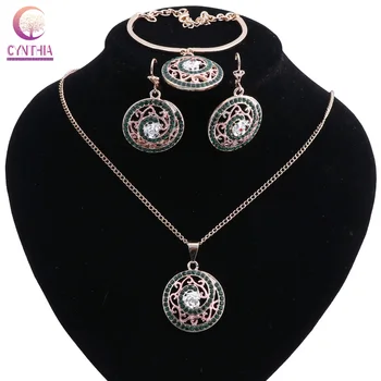 

Dubai Gold Color Jewelry Sets Nigerian Wedding African Beads Jewelry Set For Women Necklace Earrings Jewellery Set